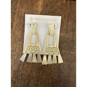 KENDRA SCOTT STATEMENT EARRINGS Matte Rose Gold Tone Modernist Earrings NEW